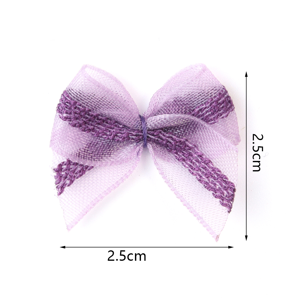 Art Craft Decoration - 30pcs 2.5x2.5cm Mesh Ribbon Bows Mutilcolor