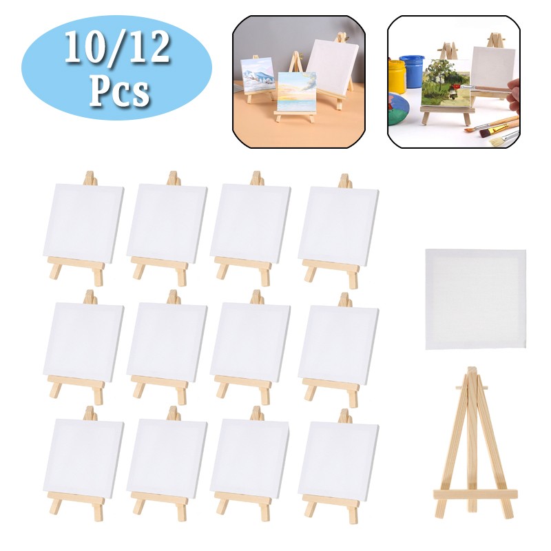 Art Craft Furniture - 10/12pcs Mini Canvas and Easel Set,