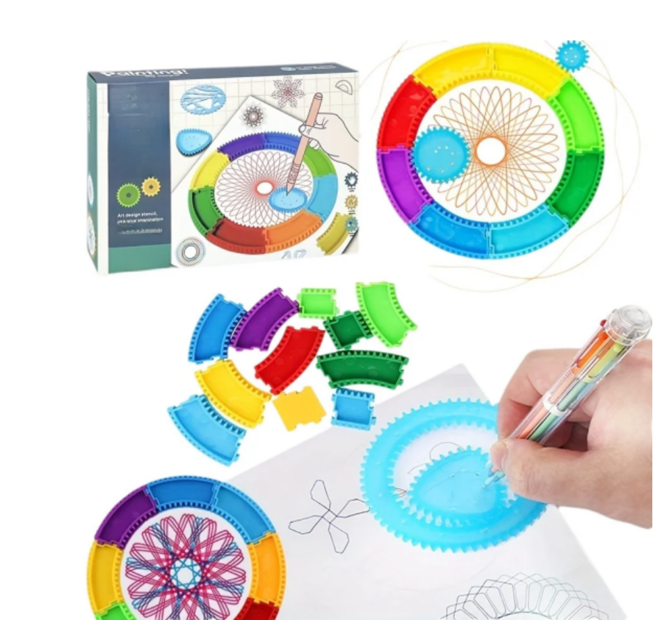 Art Craft For 3 Year Old - Funny Spirograph Drawing Toys Set Interlocking