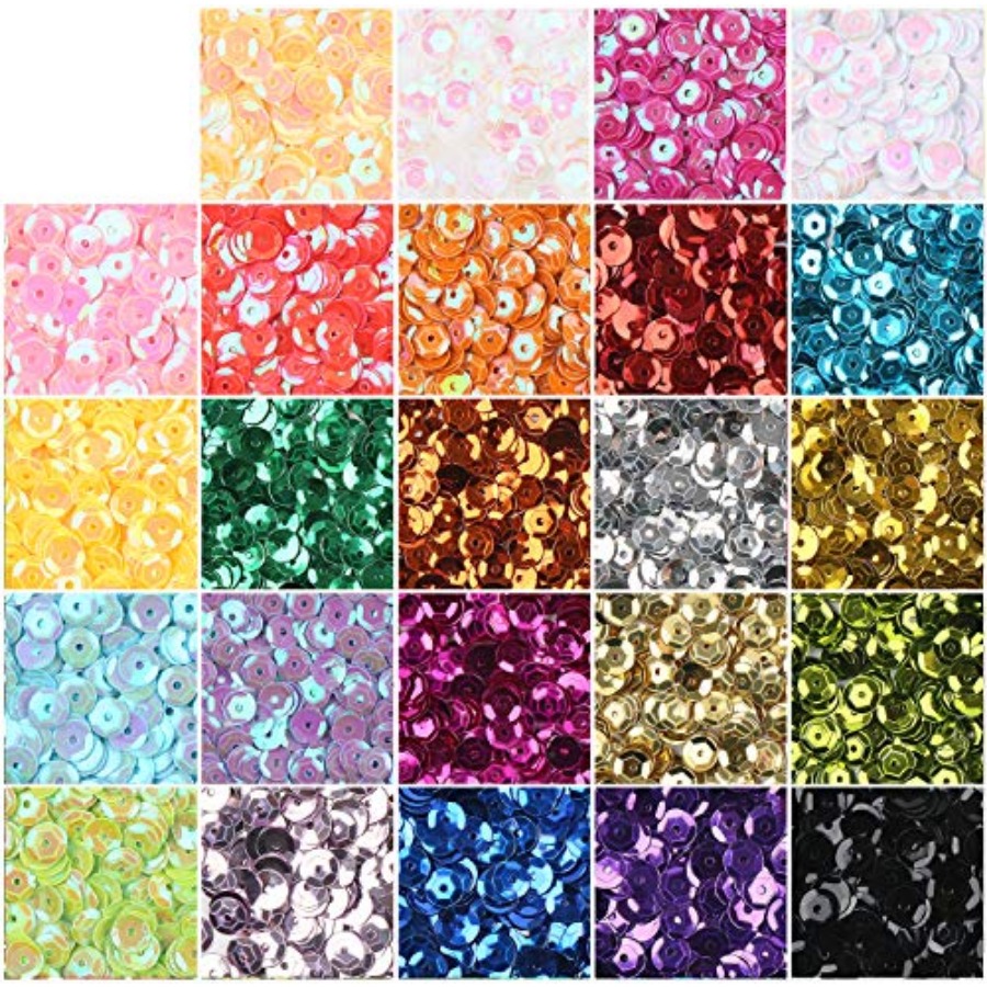 Art Craft Easter - 16000PCS Loose Sequins Bulk, 6MM Rainbow