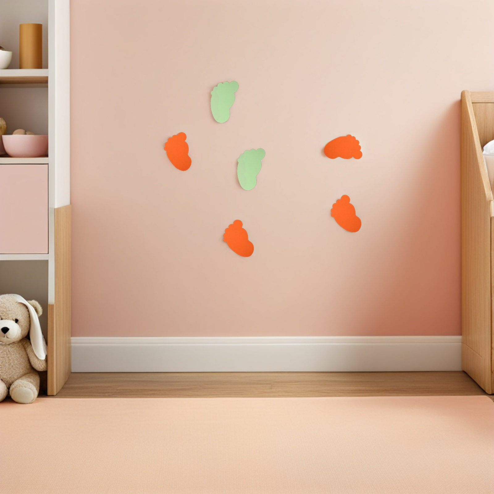 Art Craft Decoration - 90Pcs Colorful Footprint Shaped Paper Cutouts