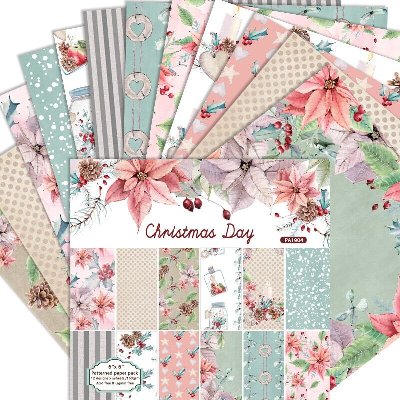 Art Craft Background - 12 Sheets christmas day Scrapbooking Pads