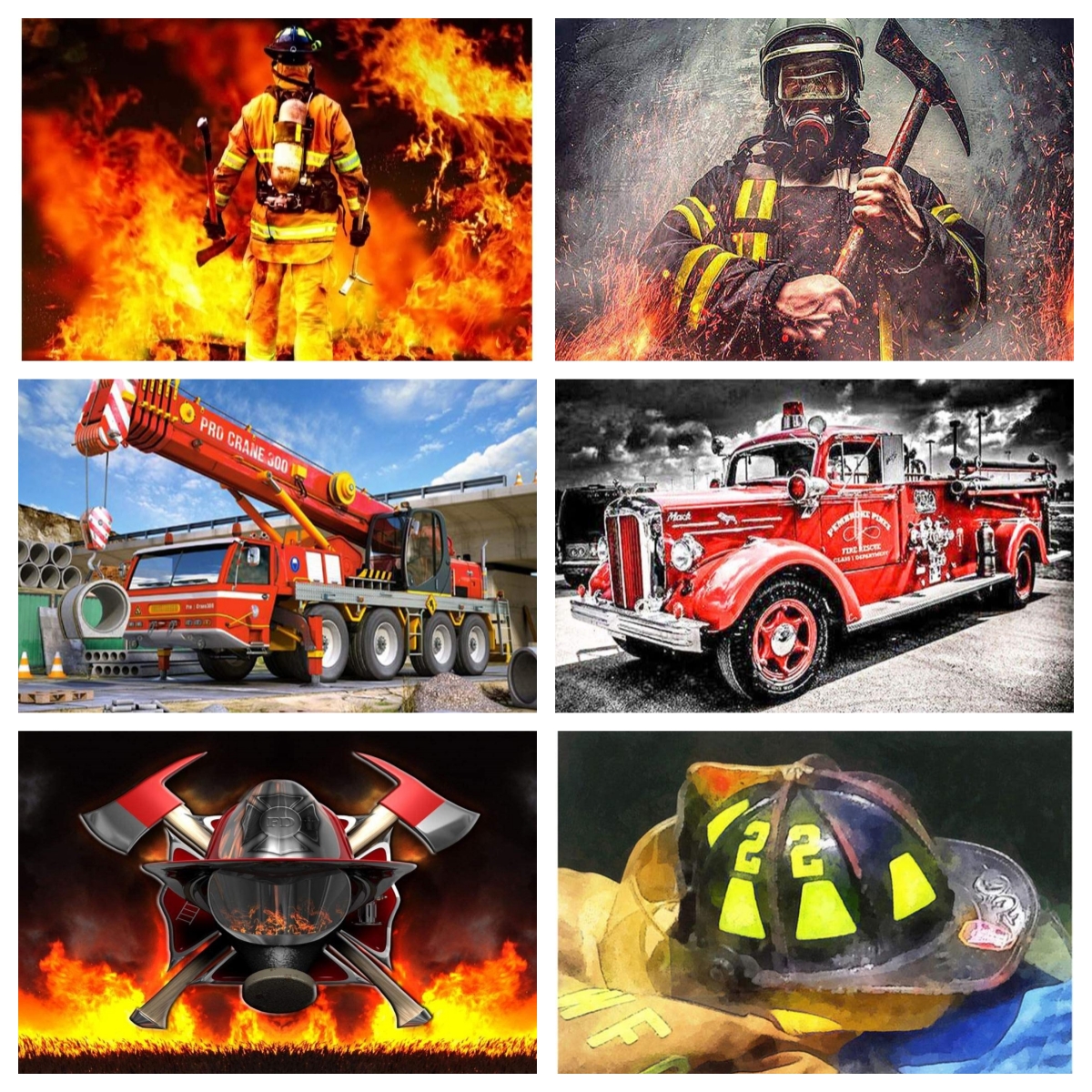 Art Craft Decoration - Retro Red Fire Engine Paint with