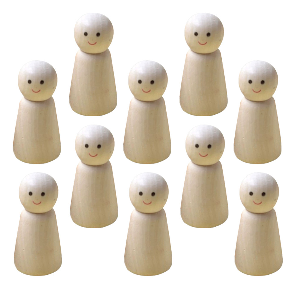Art Craft Decoration - 10pcs Wooden Peg Unfinished Diy Craft