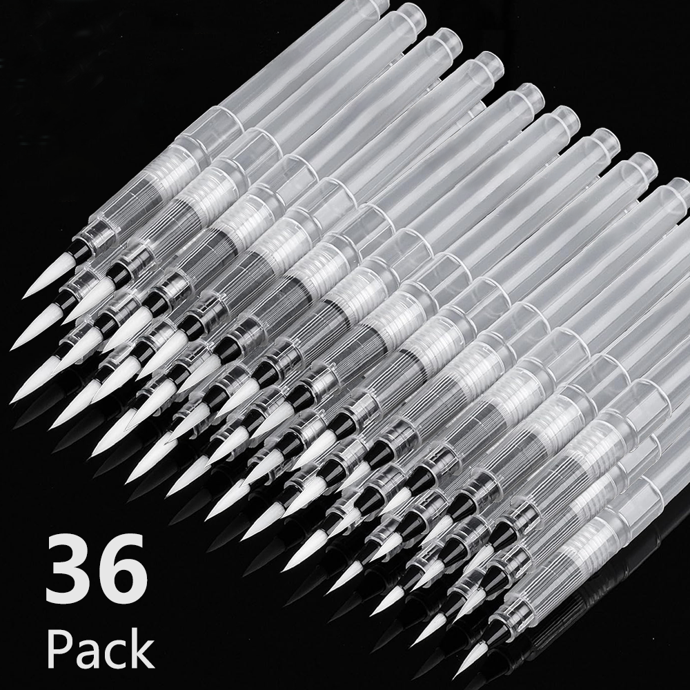Gouache Paint Set - 3/36PCS Water Brush Pen, Refillable Watercolor