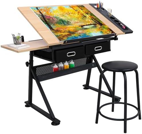 Art & Craft Paper Ideas For Kids - Adjustable Height Drafting Desk Drawing Table