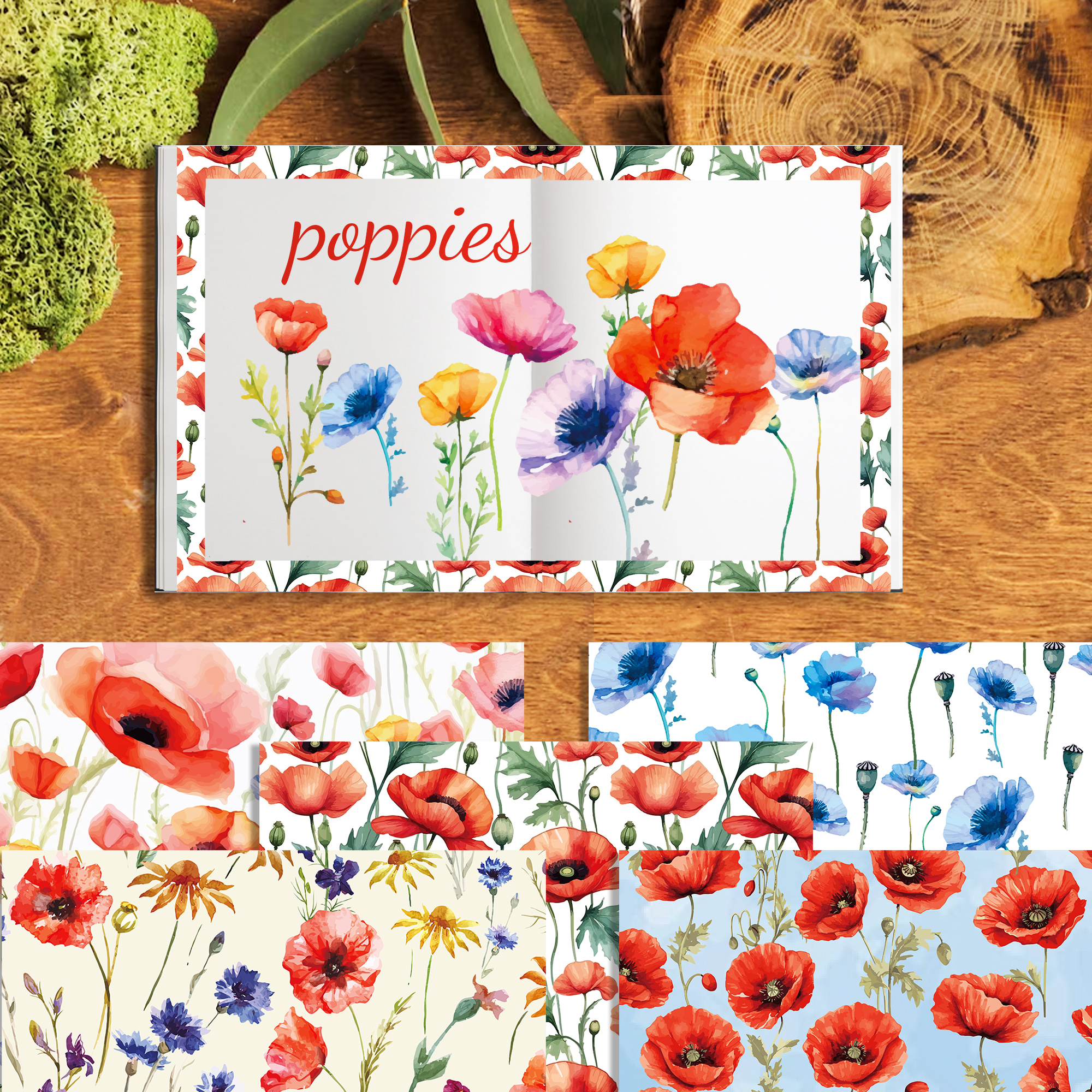 24pcs 30*30cm Poppy Red Flower - đánh giá và giá Art Craft Background