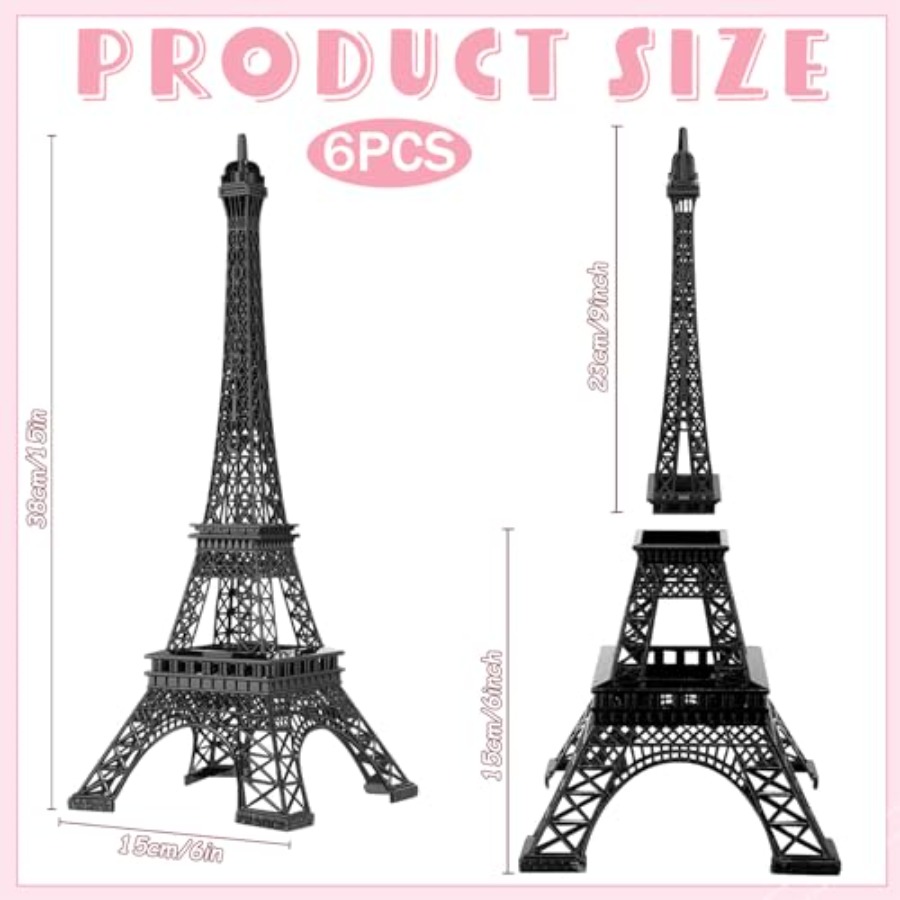6 Pcs 15'' Eiffel Tower Statue - đánh giá và giá Art Craft Decoration