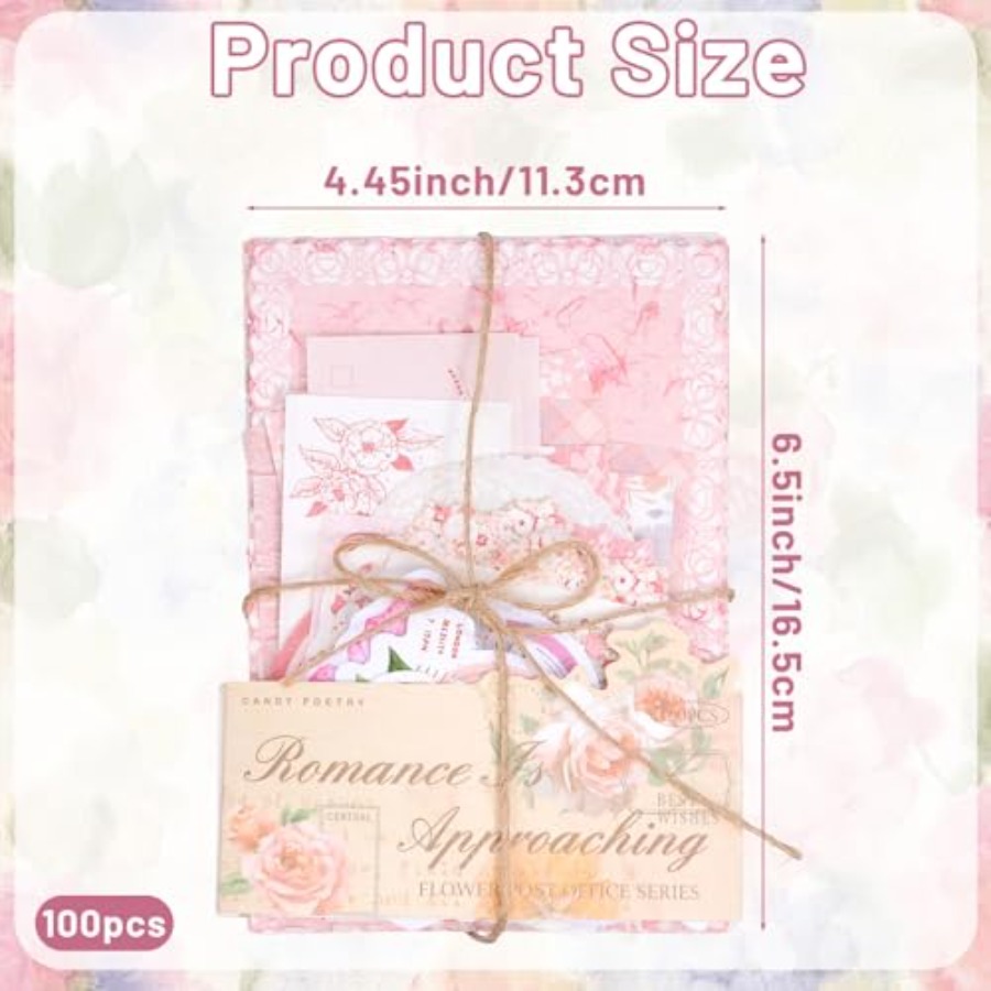 100 Pcs Vintage Floral Scrapbo - đánh giá và giá Art Craft Background