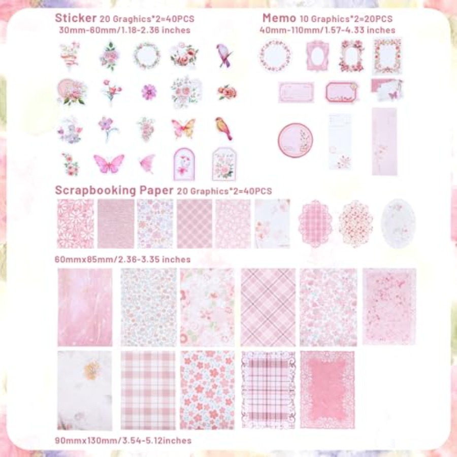100 Pcs Vintage Floral Scrapbo - đánh giá và giá Art Craft Background