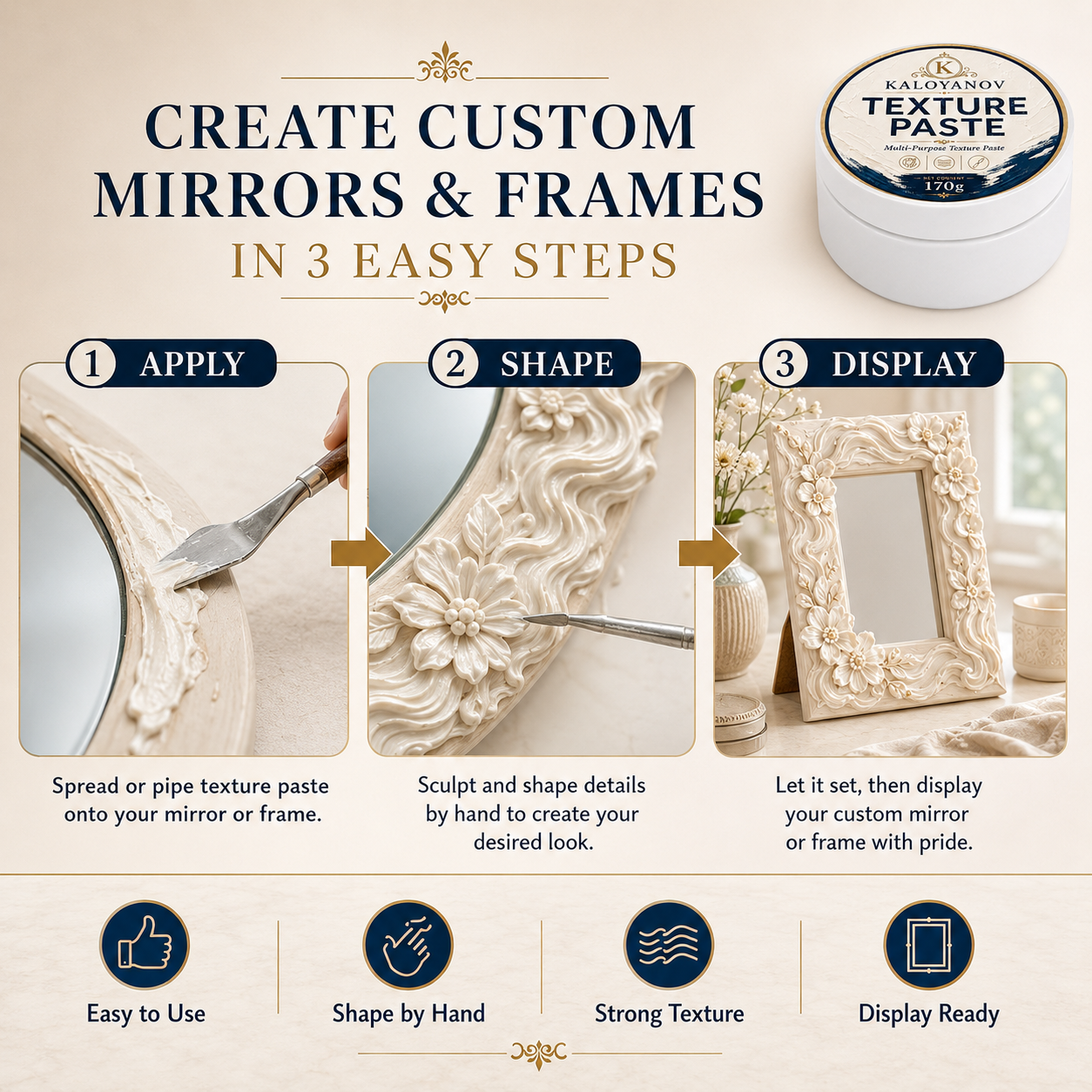3D Texture Modeling Paste Heav - đánh giá và giá Art Craft Mirror