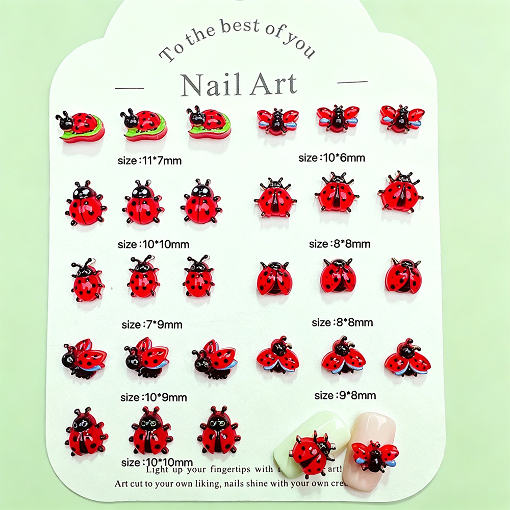 50pcs 3D Mini Resin Ladybug Na - đánh giá và giá Art Craft Ladybug