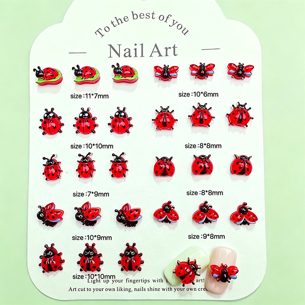 50Pcs 3D Mixed Red Ladybug Nai - đánh giá và giá Art Craft Ladybug