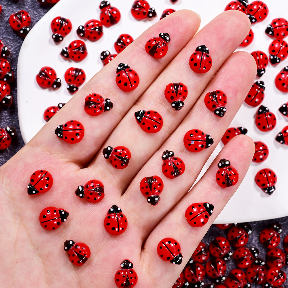50Pcs 3D Resin Red Ladybug Nai - đánh giá và giá Art Craft Ladybug
