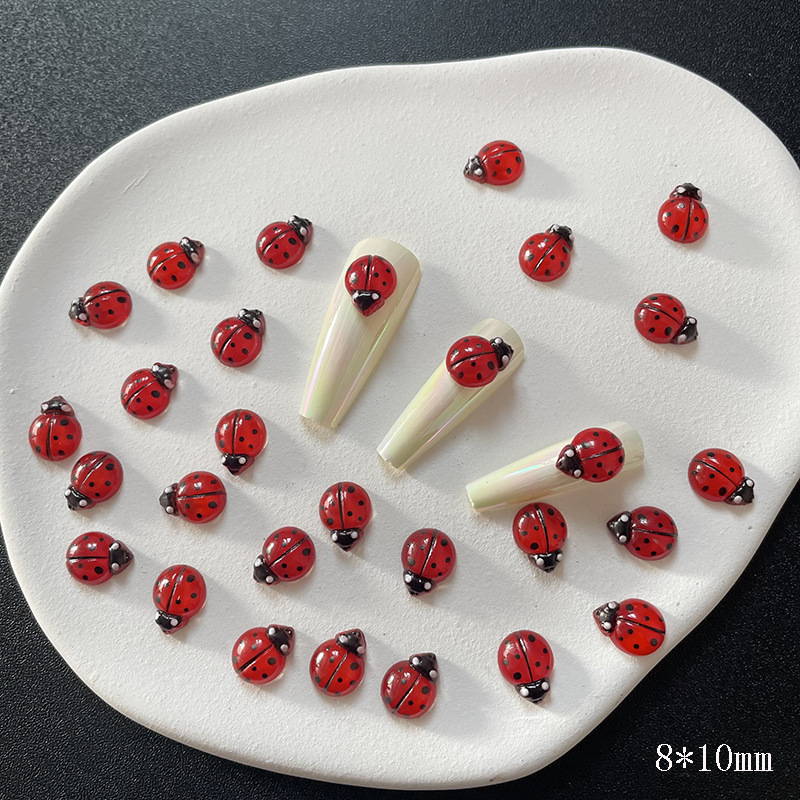 50Pcs 3D Resin Red Ladybug Nai - đánh giá và giá Art Craft Ladybug
