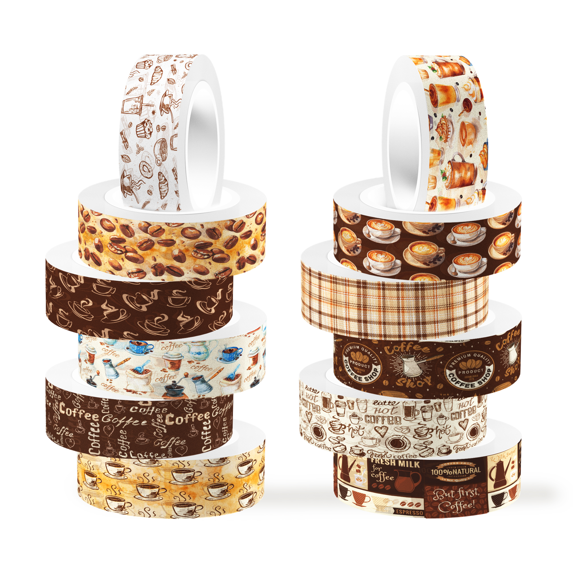 Vintage Coffee Pattern Washi T - đánh giá và giá Art Craft Background
