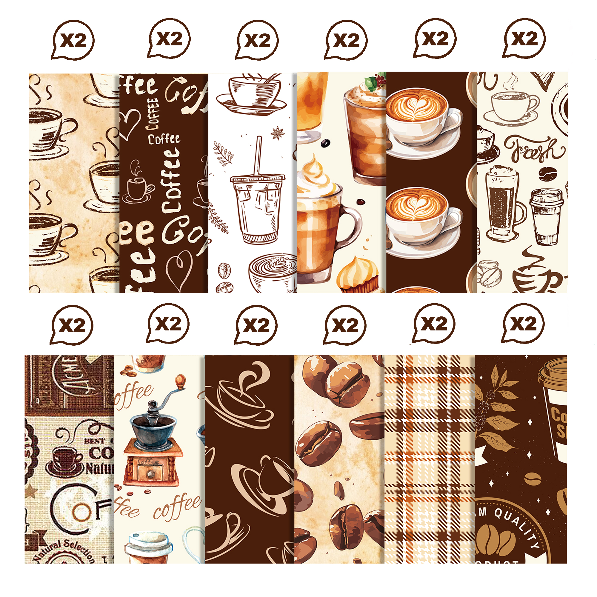 Vintage Coffee Pattern Washi T - đánh giá và giá Art Craft Background
