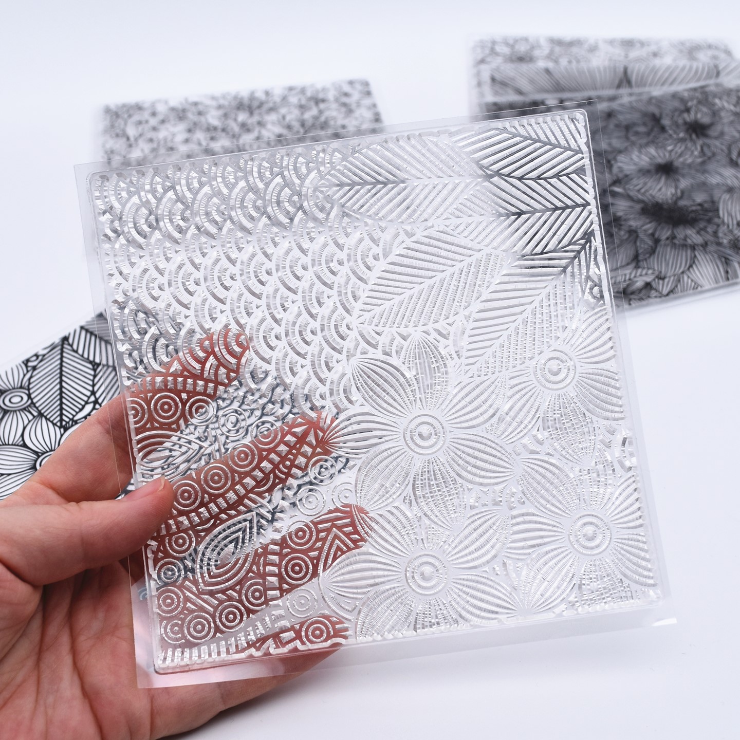 SNASAN Flowers Texture DIY Emb - đánh giá và giá Rubber Stamp Blank