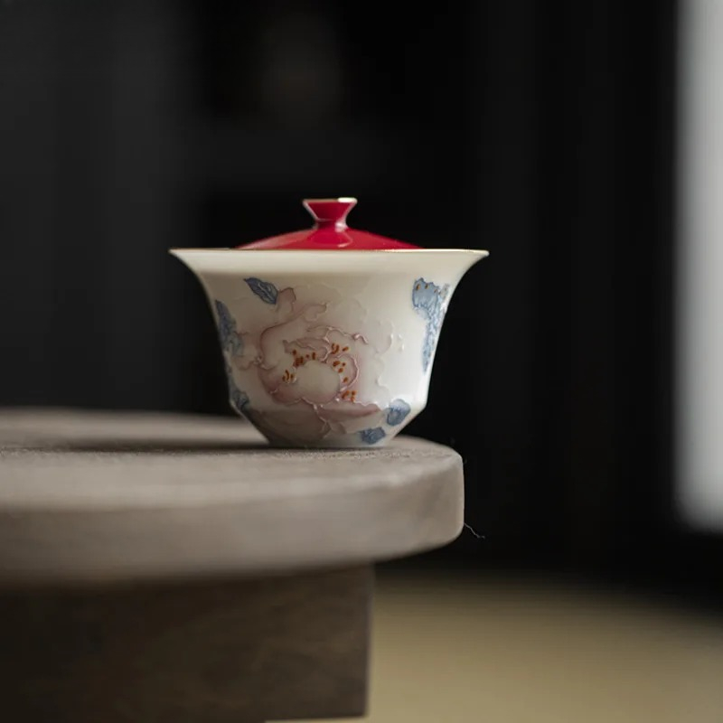 100ml Hand Drawn Peony Gaiwan  - đánh giá và giá Art And Craft Exclusives