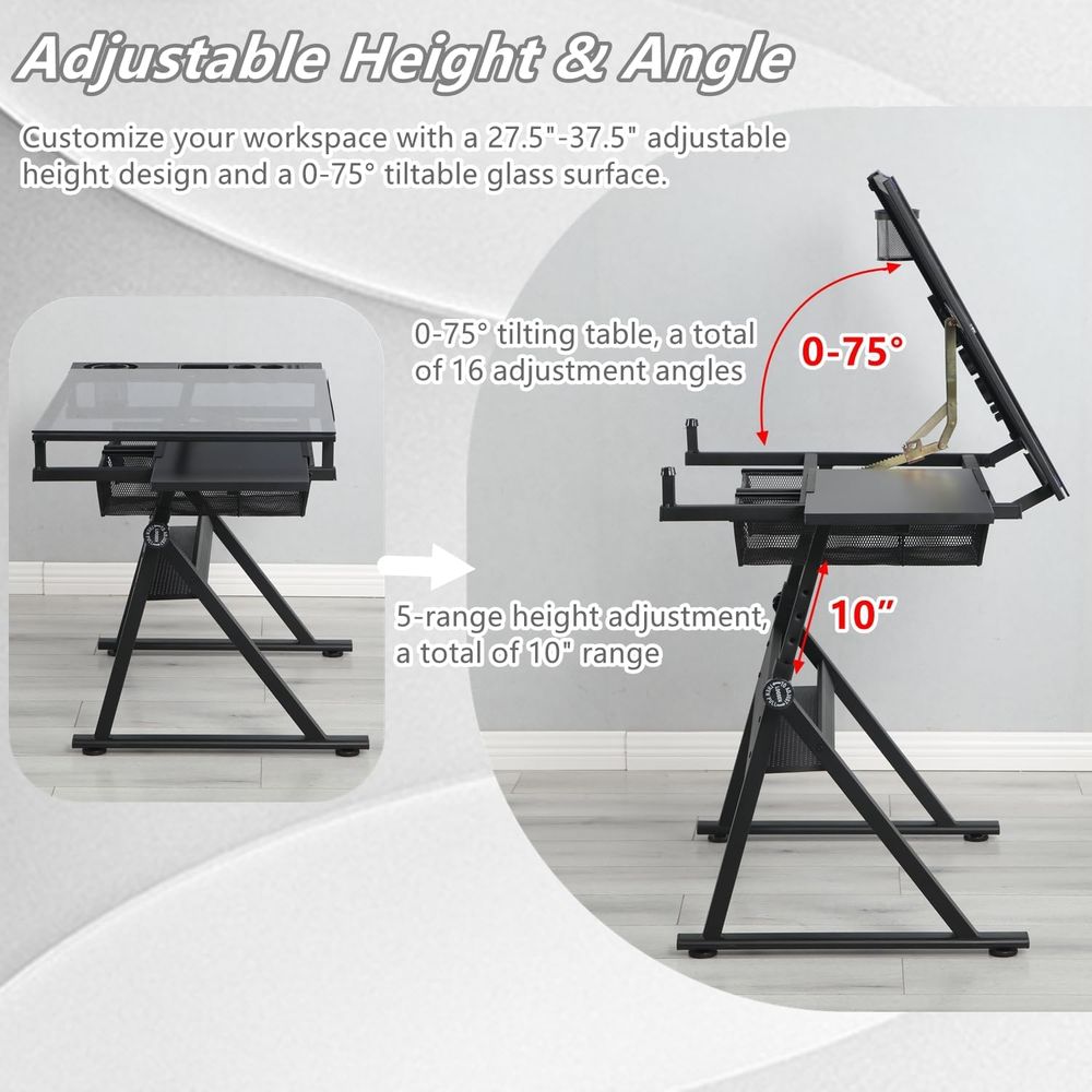 Adjustable Height Glass Art De - đánh giá và giá Art & Craft Paper Ideas For Kids