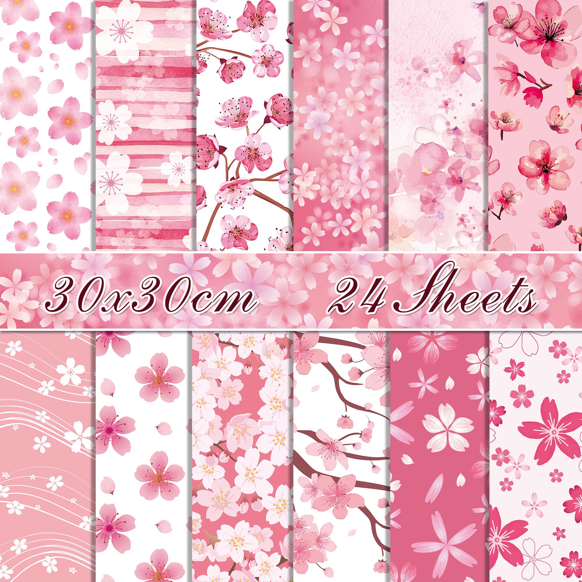 24pcs Cherry Blossoms Scrapboo - đánh giá và giá Art Craft Background
