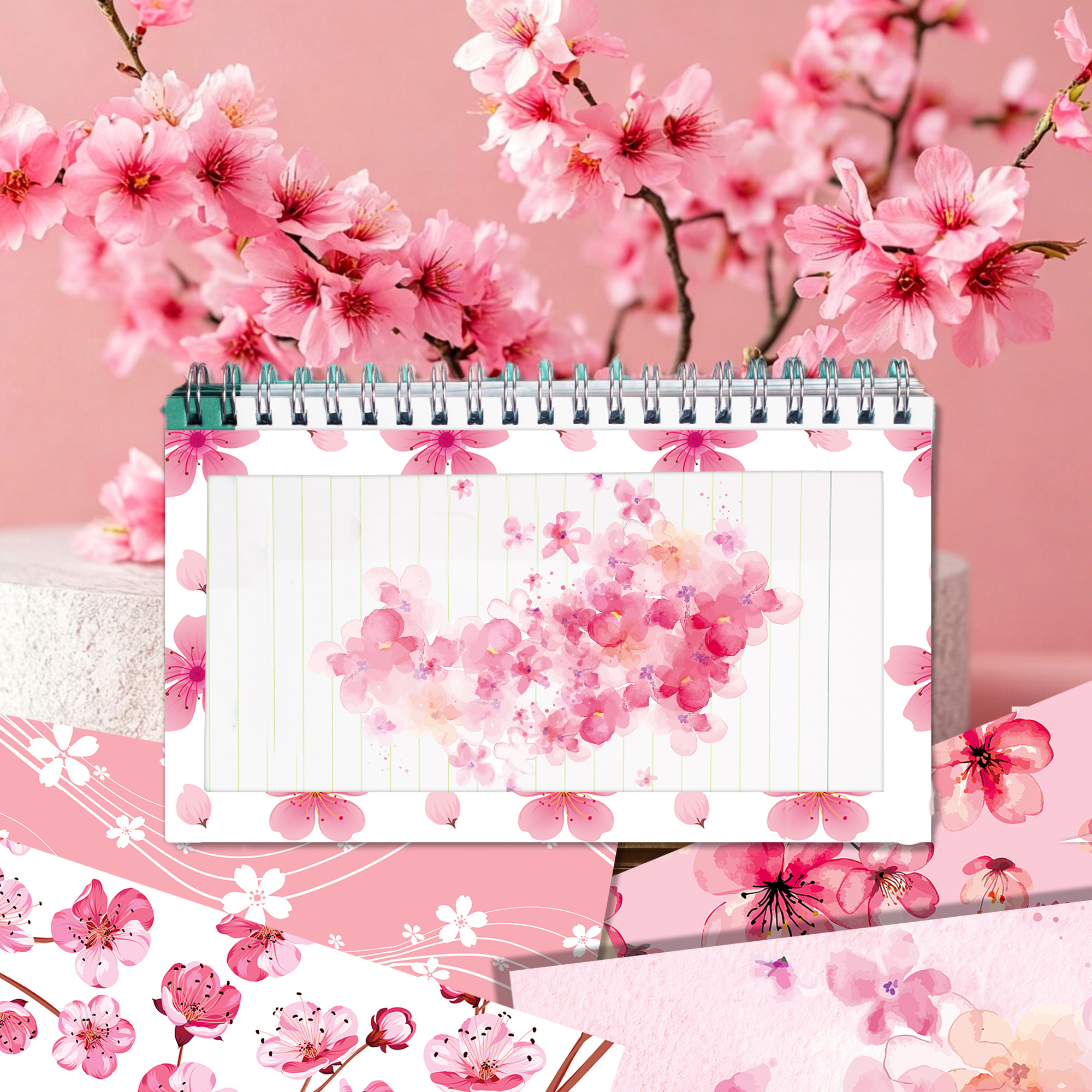 24pcs Cherry Blossoms Scrapboo - đánh giá và giá Art Craft Background