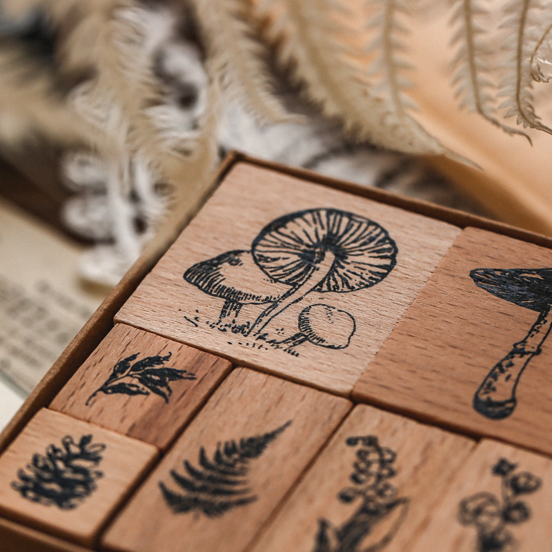 7pcs/set Vintage Plants Phases - đánh giá và giá Rubber Stamp Blank