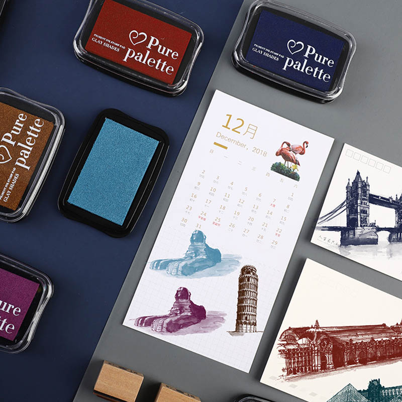 6 pieces - Retro solid color s - đánh giá và giá Rubber Stamp Blank