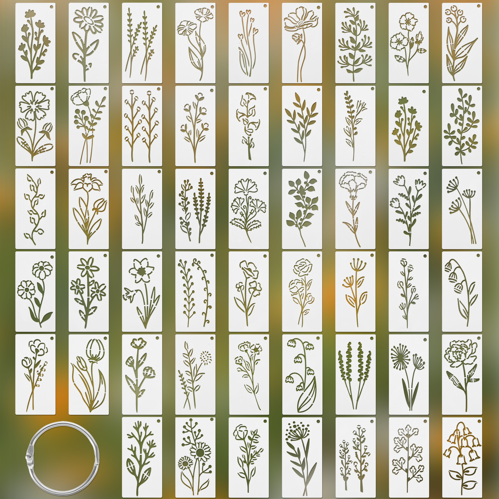52PCS Flower Stencil Leaf Sten - đánh giá và giá Art Craft Notebook