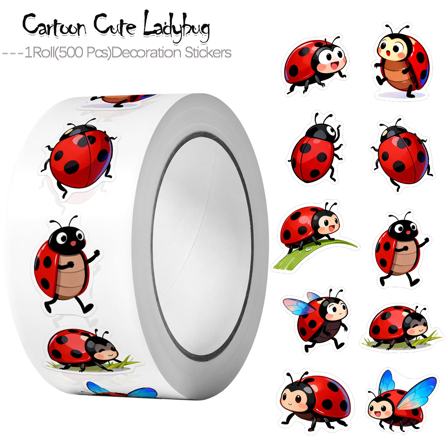 1Roll(500Pcs)10 Irregular Cart - đánh giá và giá Art Craft Ladybug