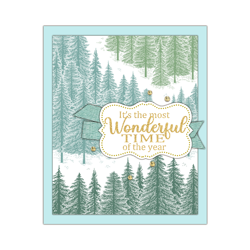 Mangocraft Winter Pine Forest  - đánh giá và giá Rubber Stamp Blank