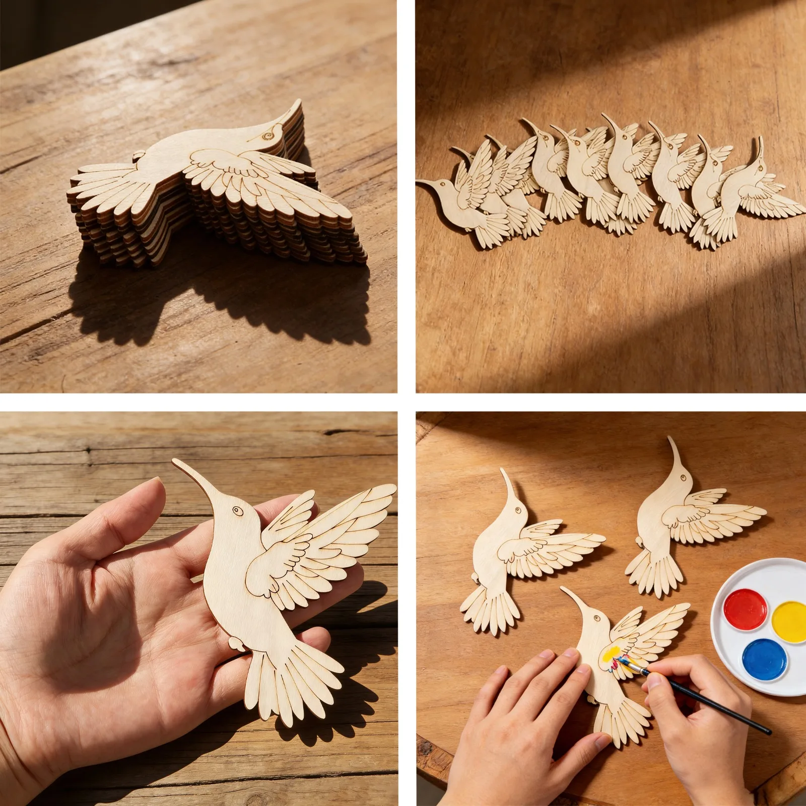 10pcs Unfinished Wood Animal B - đánh giá và giá Art Craft Decoration