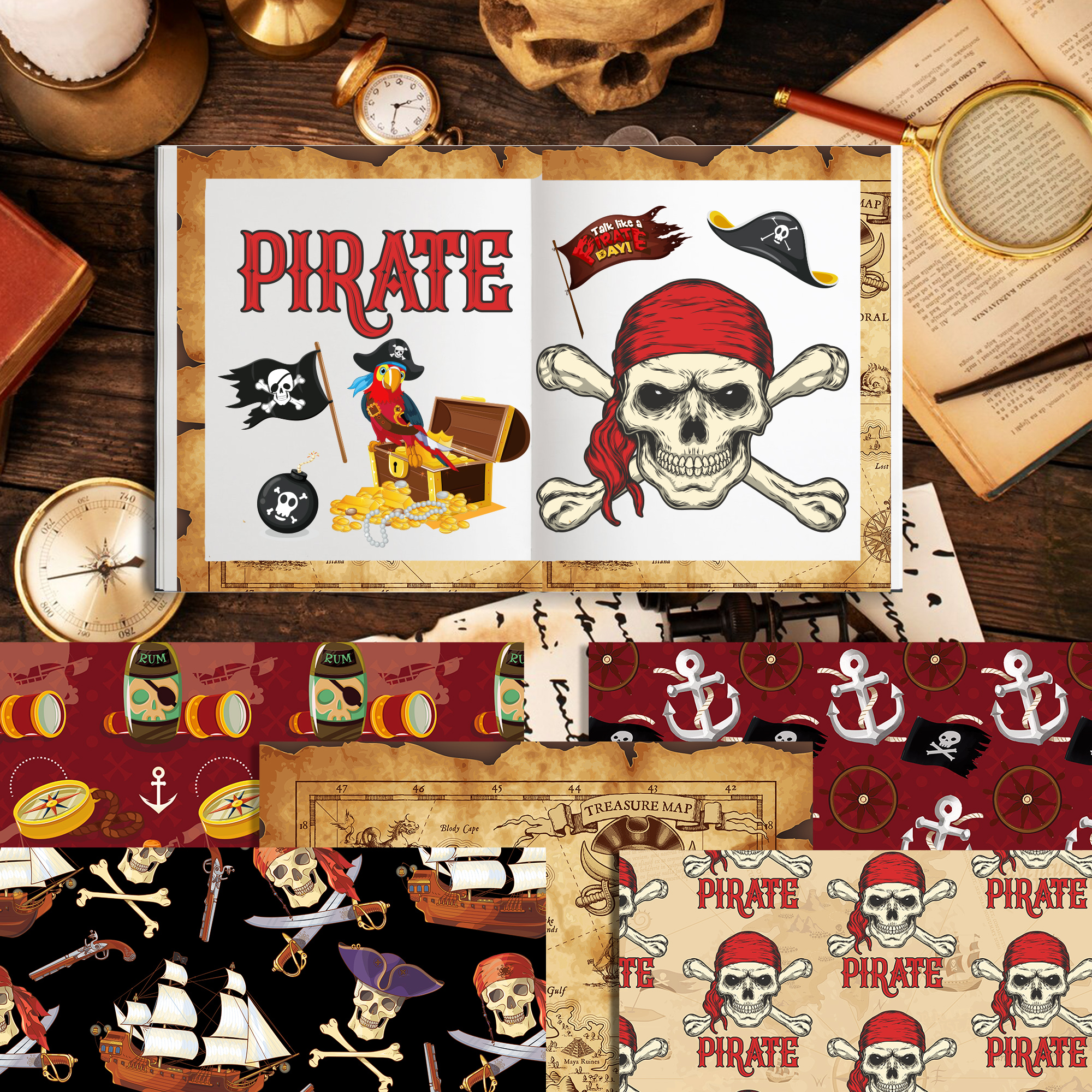 24pcs European Pirate Theme DI - đánh giá và giá Art Craft Background