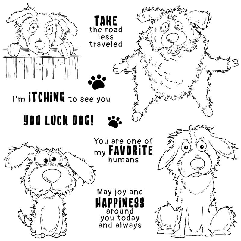 Paws And Funny Pet Dogs Cuttin - đánh giá và giá Rubber Stamp Blank