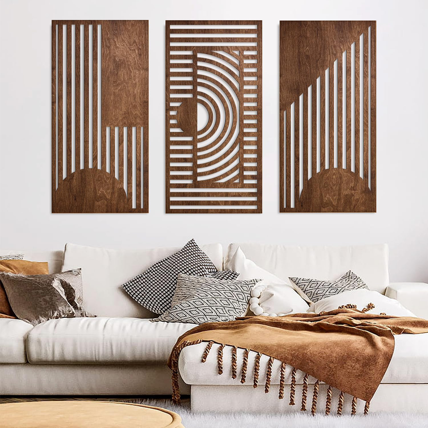 3 Pcs Geometric Wood Wall Art  - đánh giá và giá Art Craft Furniture