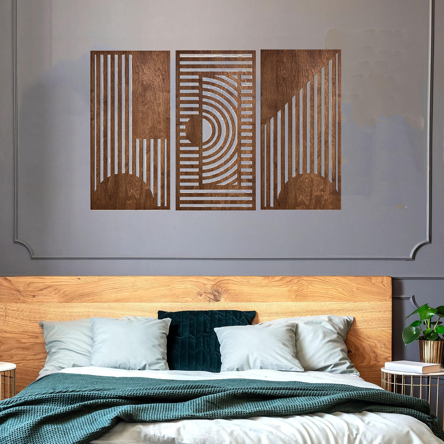 3 Pcs Geometric Wood Wall Art  - đánh giá và giá Art Craft Furniture