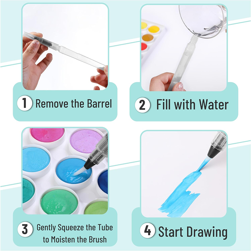 3/36PCS Water Brush Pen, Refil - đánh giá và giá Gouache Paint Set