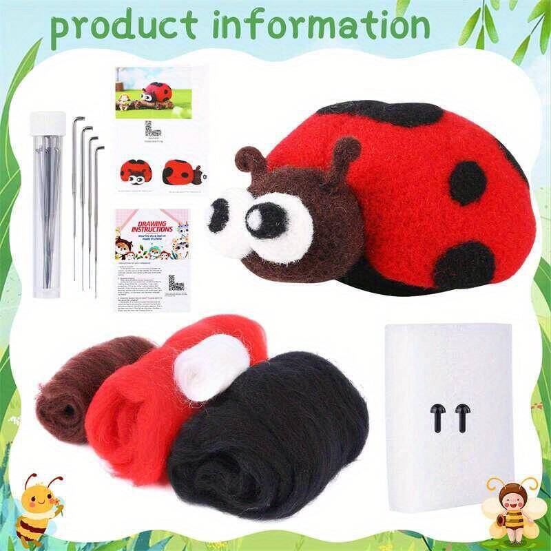 Wool Felt Doll Ladybug Animals - đánh giá và giá Art Craft Ladybug