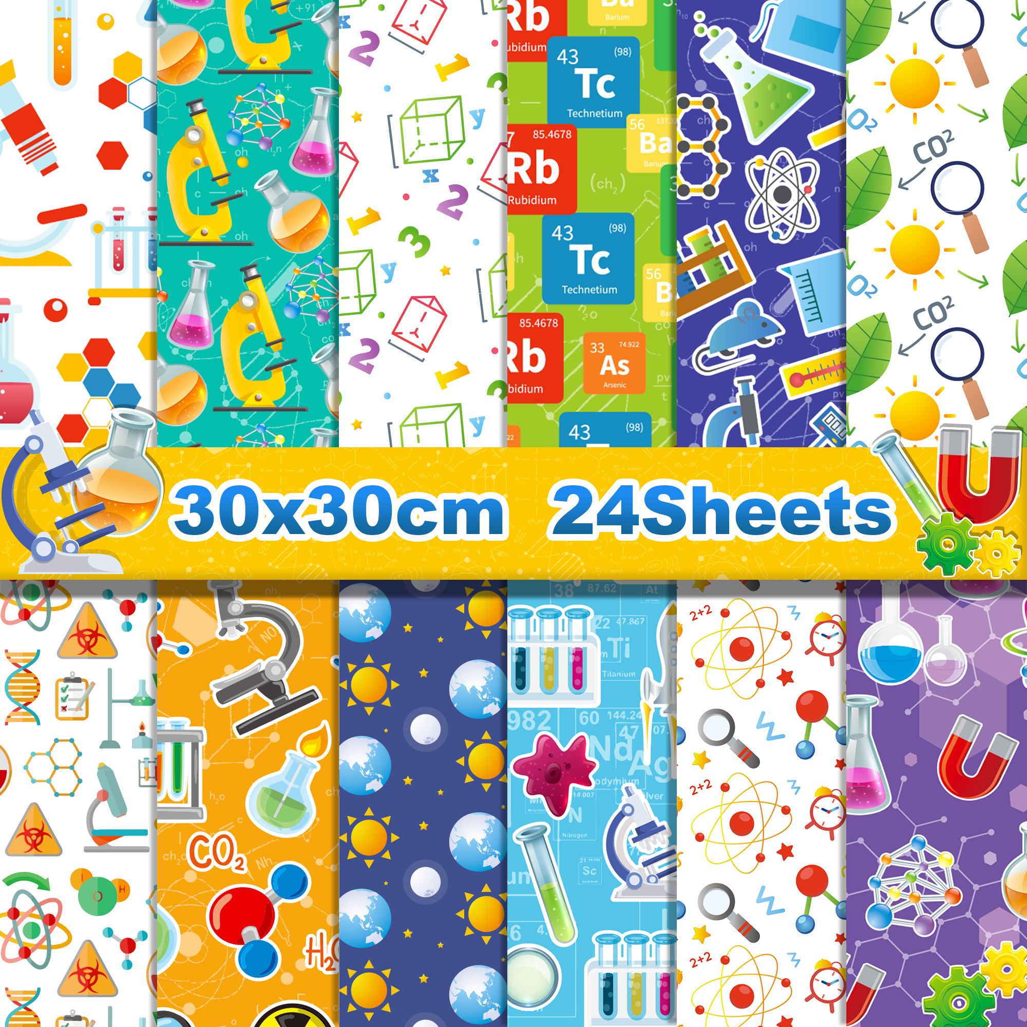 24pcs Science Scientist Scrapb - đánh giá và giá Art Craft Background