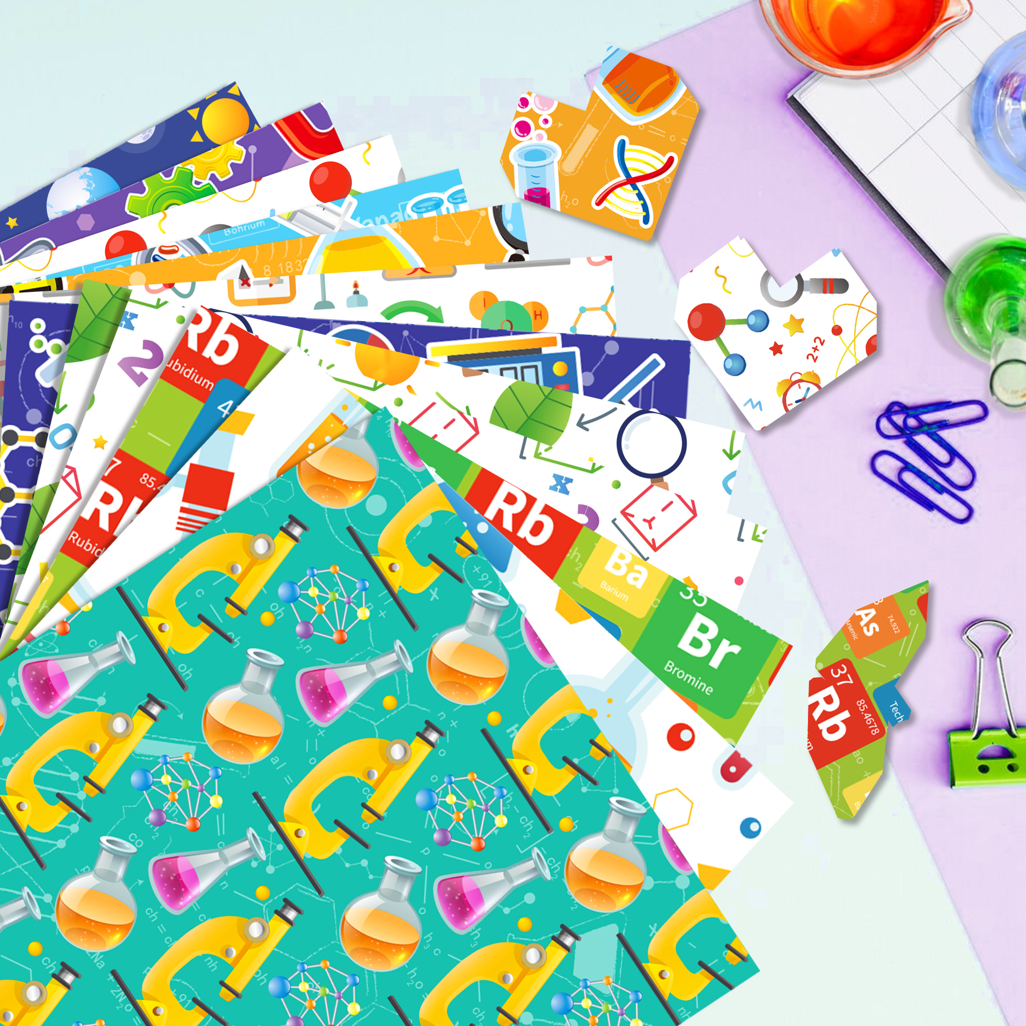 24pcs Science Scientist Scrapb - đánh giá và giá Art Craft Background