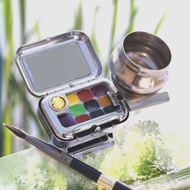 10/16 Grid Mini Solid Watercol - đánh giá và giá Gouache Paint Set