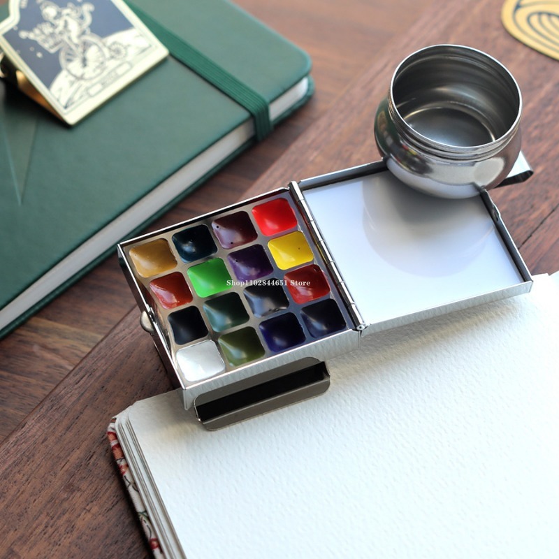 10/16 Grid Mini Solid Watercol - đánh giá và giá Gouache Paint Set