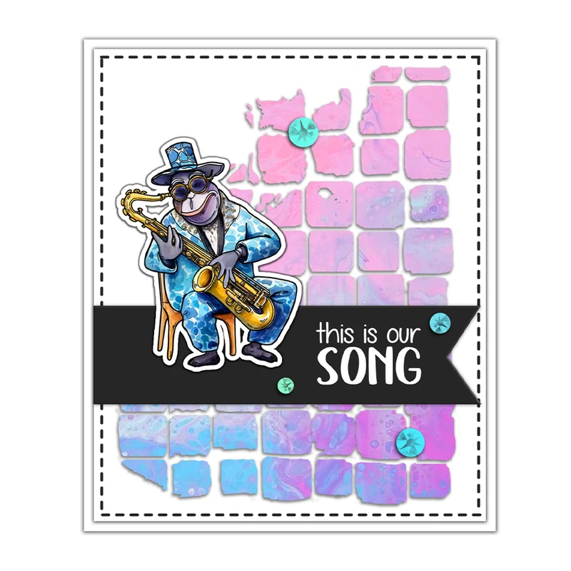 Cute Cartoon Musician Animals  - đánh giá và giá Rubber Stamp Blank