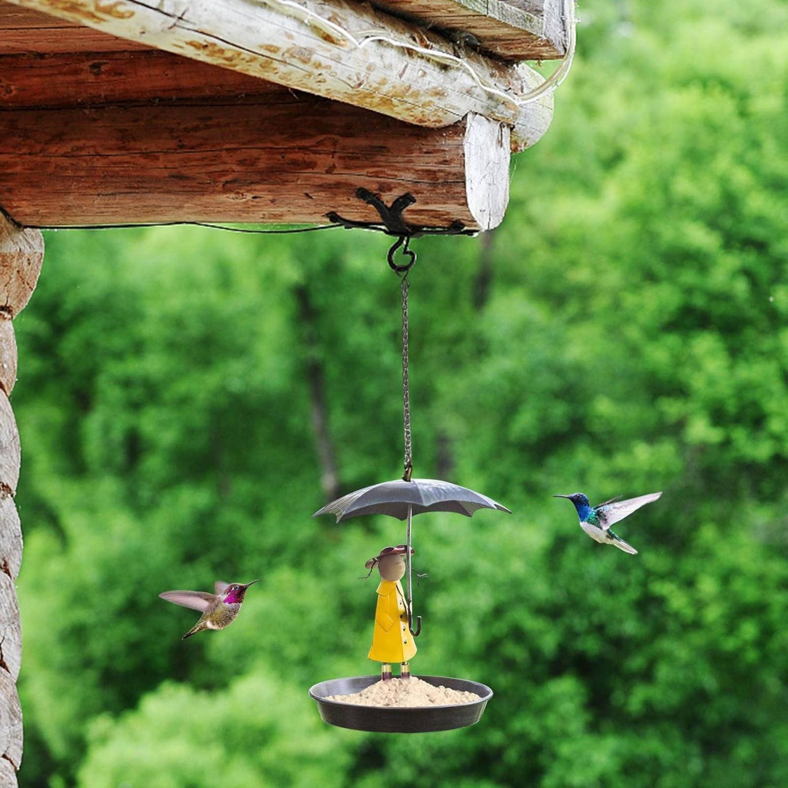 Girl with Umbrella Bird Feeder - đánh giá và giá Art Craft Decoration