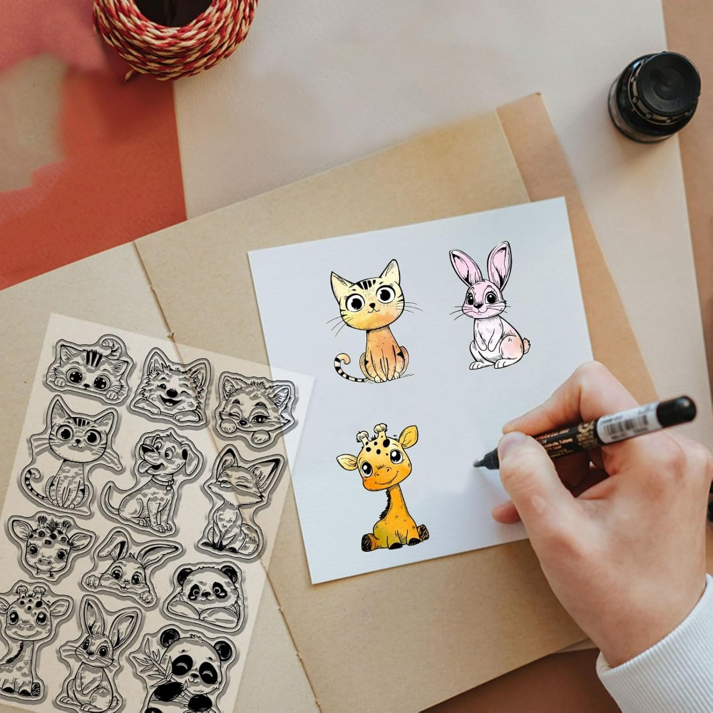 Cat Dog Rabbit Clear Stamps fo - đánh giá và giá Rubber Stamp Blank