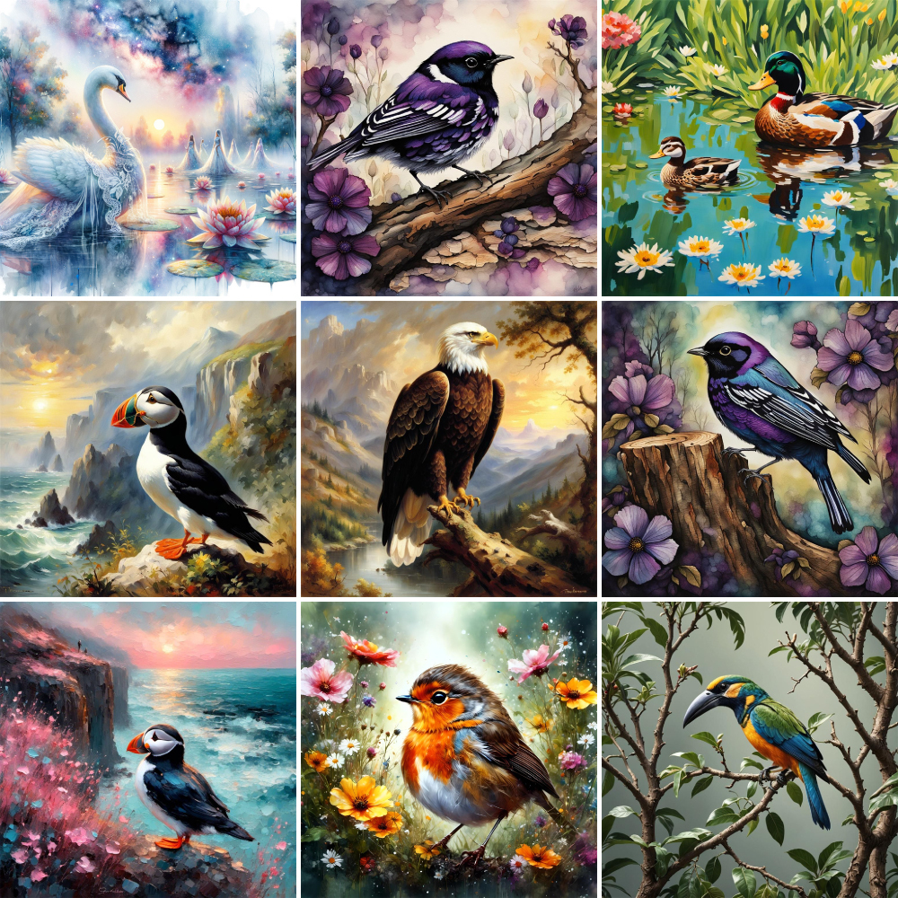 Bird Arctic Puffin Paintings B - đánh giá và giá Art And Craft Numbers
