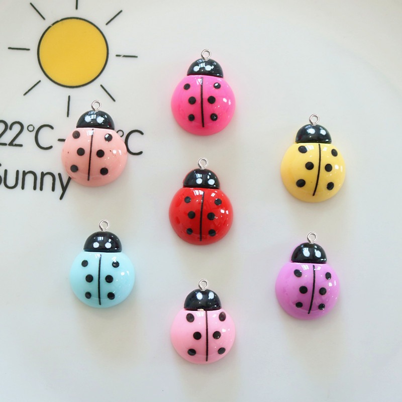 10Pcs Shiny Ladybug Flat Back  - đánh giá và giá Art Craft Ladybug