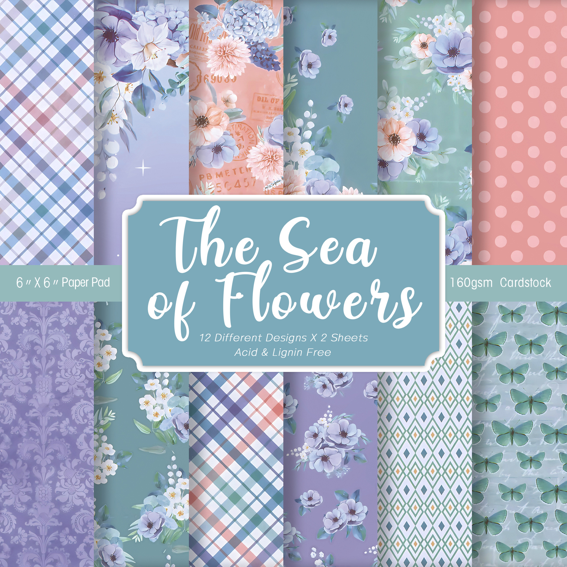 24 Sheets Colored Floral Patte - đánh giá và giá Art Craft Background