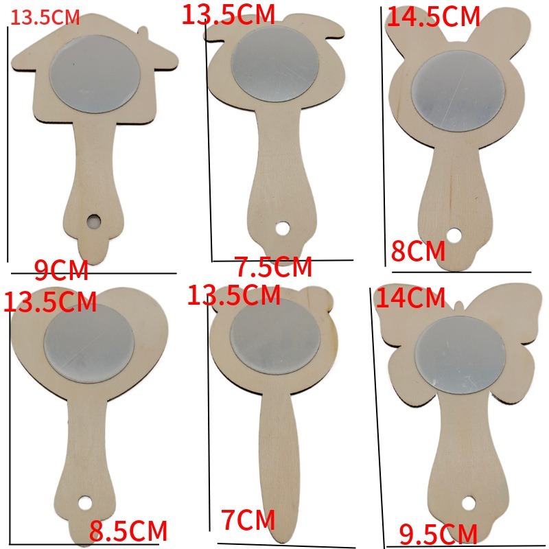 2pcs DIY Wooden Mirror Mini Wo - đánh giá và giá Art Craft Mirror