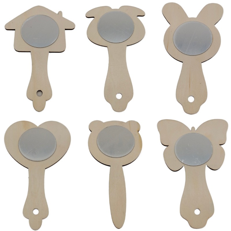 2pcs DIY Wooden Mirror Mini Wo - đánh giá và giá Art Craft Mirror